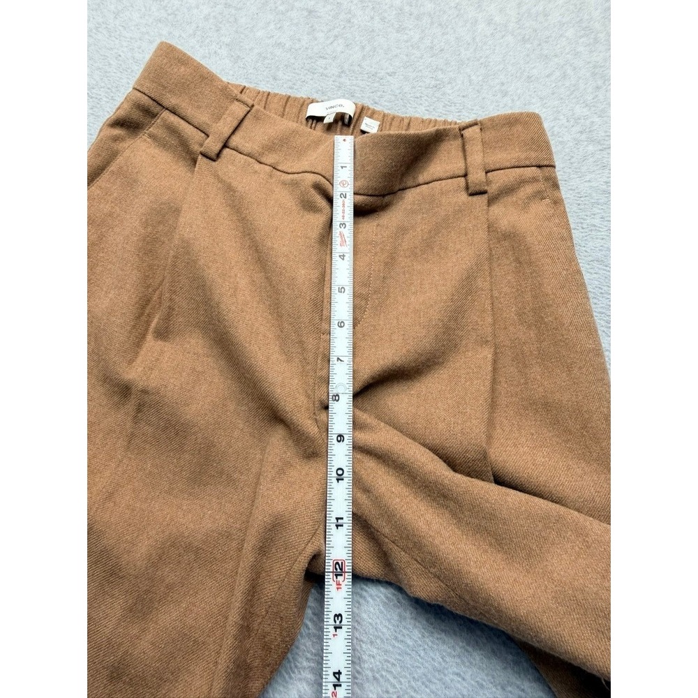 Camel Brown High Waisted Wide Leg Trouser Pants Pleated Front Professional Brown - Picture 4 of 9